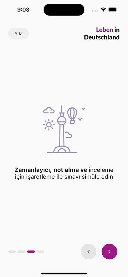 Tanıtım slaydı: sınavı sayaç, not alma ve işaretleme ile simüle edin