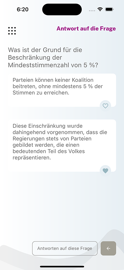 Antworten anderer Nutzer auf eine Frage zur Prüfung